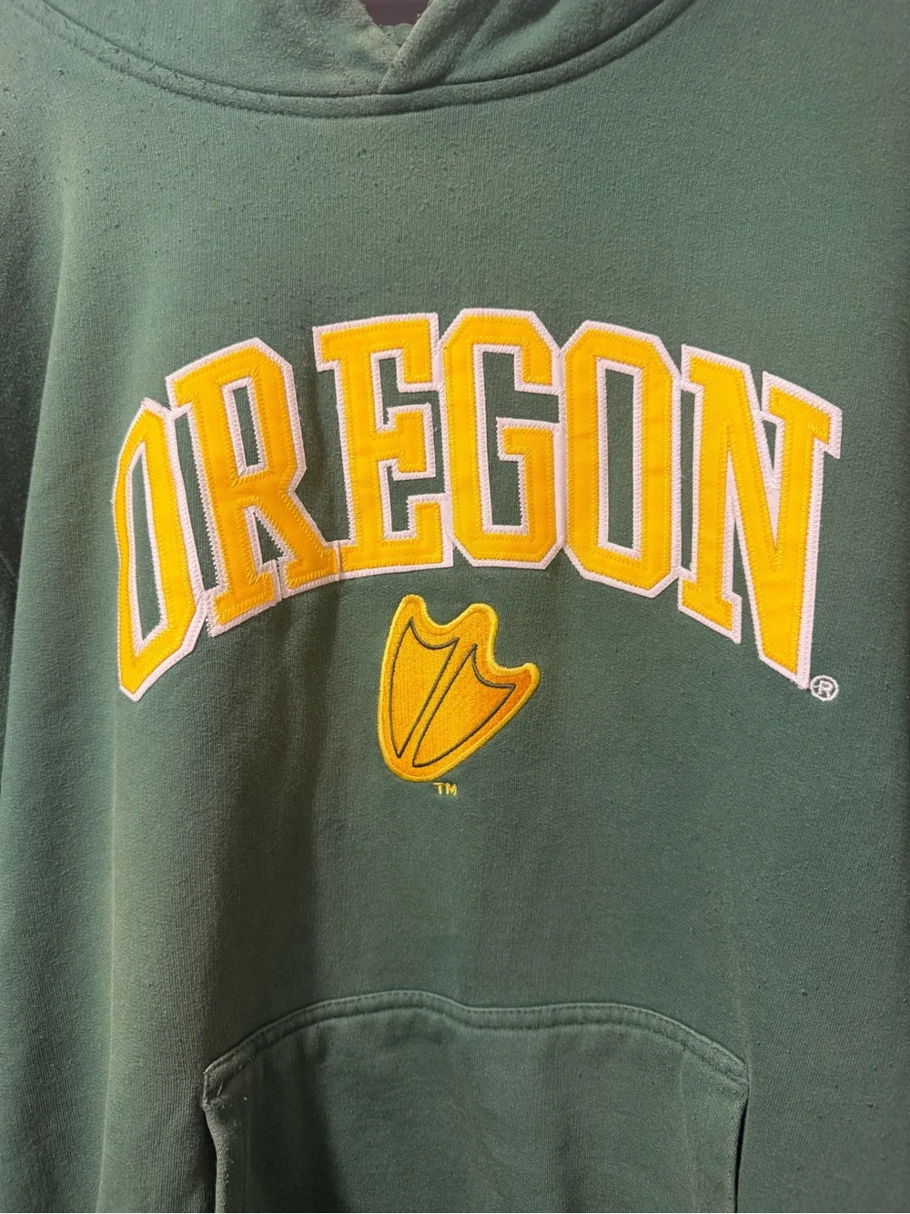 Vintage Oregon Ducks Green Men's Hooded Sweatshirt